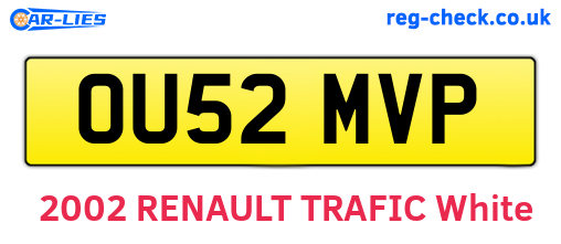 OU52MVP are the vehicle registration plates.