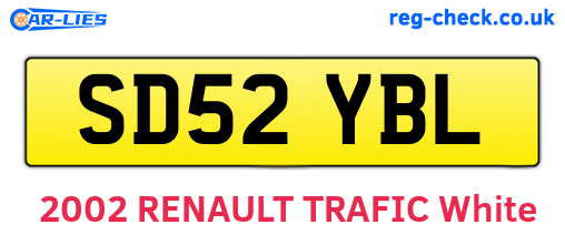 SD52YBL are the vehicle registration plates.