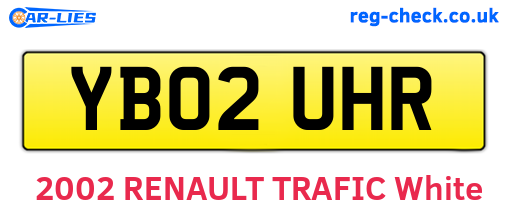 YB02UHR are the vehicle registration plates.