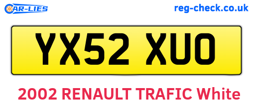 YX52XUO are the vehicle registration plates.
