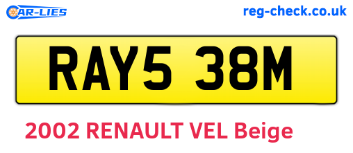 RAY538M are the vehicle registration plates.