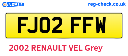 FJ02FFW are the vehicle registration plates.