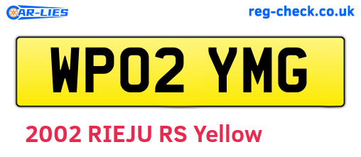 WP02YMG are the vehicle registration plates.