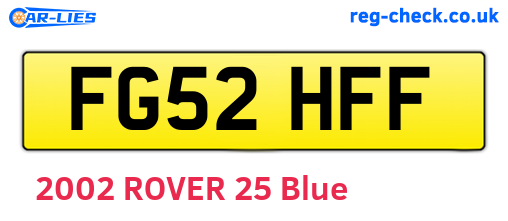 FG52HFF are the vehicle registration plates.