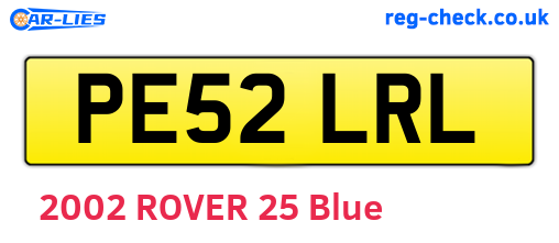 PE52LRL are the vehicle registration plates.
