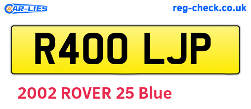 R400LJP are the vehicle registration plates.