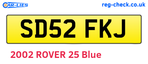 SD52FKJ are the vehicle registration plates.