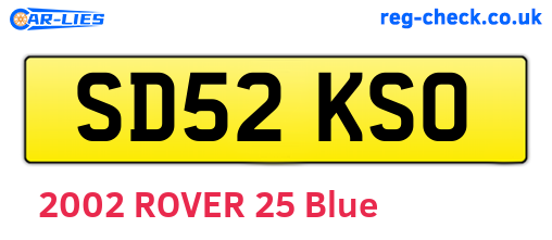 SD52KSO are the vehicle registration plates.