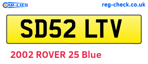 SD52LTV are the vehicle registration plates.