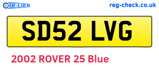 SD52LVG are the vehicle registration plates.