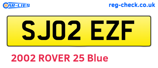 SJ02EZF are the vehicle registration plates.