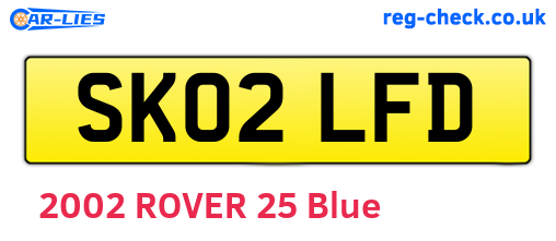 SK02LFD are the vehicle registration plates.