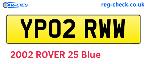 YP02RWW are the vehicle registration plates.