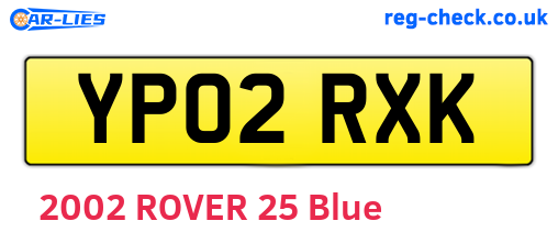 YP02RXK are the vehicle registration plates.