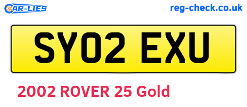 SY02EXU are the vehicle registration plates.
