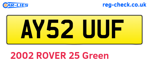 AY52UUF are the vehicle registration plates.