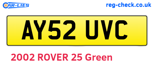 AY52UVC are the vehicle registration plates.