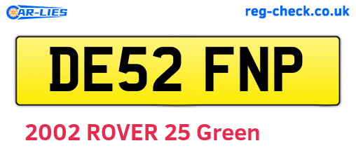 DE52FNP are the vehicle registration plates.