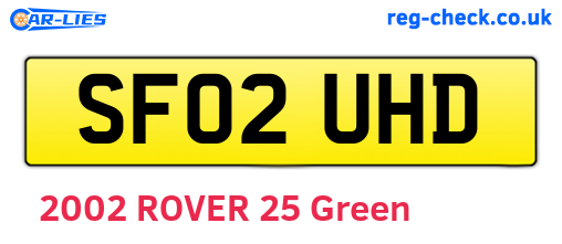 SF02UHD are the vehicle registration plates.