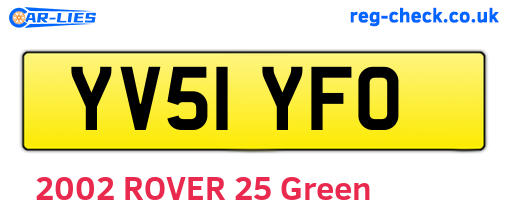 YV51YFO are the vehicle registration plates.