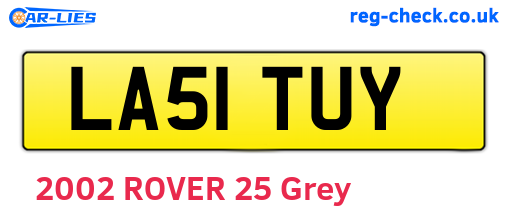LA51TUY are the vehicle registration plates.