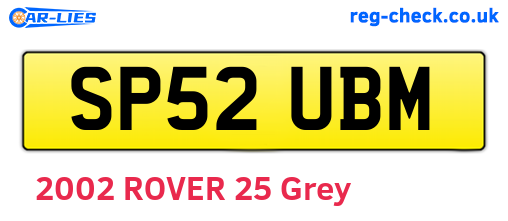 SP52UBM are the vehicle registration plates.
