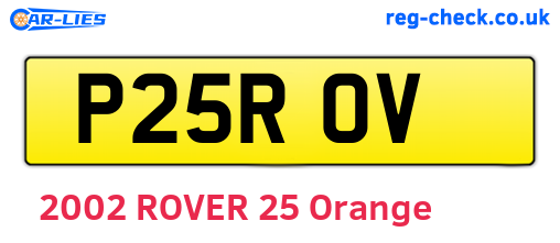 P25ROV are the vehicle registration plates.
