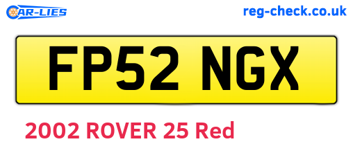 FP52NGX are the vehicle registration plates.