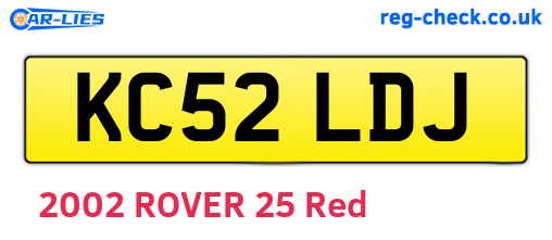 KC52LDJ are the vehicle registration plates.