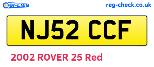 NJ52CCF are the vehicle registration plates.