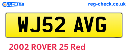 WJ52AVG are the vehicle registration plates.