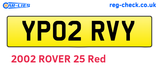 YP02RVY are the vehicle registration plates.