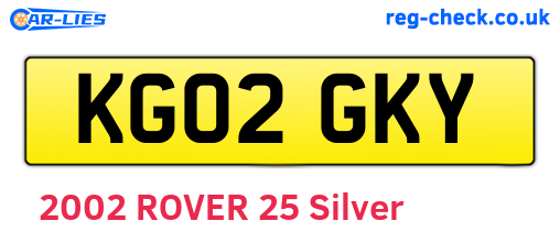 KG02GKY are the vehicle registration plates.