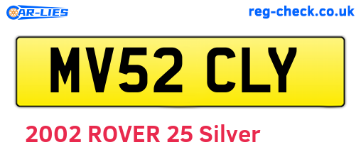 MV52CLY are the vehicle registration plates.