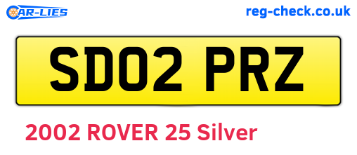 SD02PRZ are the vehicle registration plates.