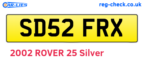 SD52FRX are the vehicle registration plates.