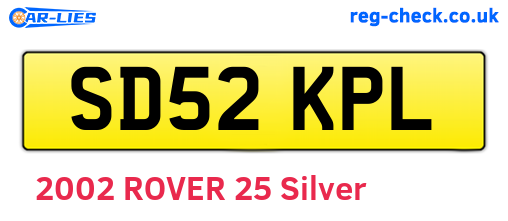 SD52KPL are the vehicle registration plates.