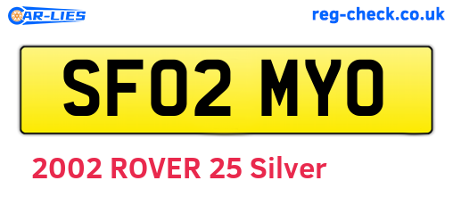 SF02MYO are the vehicle registration plates.