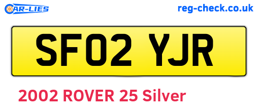 SF02YJR are the vehicle registration plates.