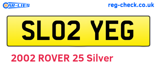 SL02YEG are the vehicle registration plates.