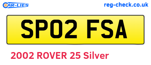 SP02FSA are the vehicle registration plates.
