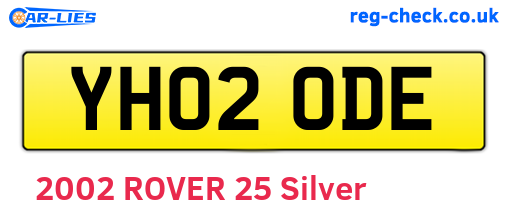 YH02ODE are the vehicle registration plates.