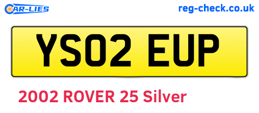 YS02EUP are the vehicle registration plates.