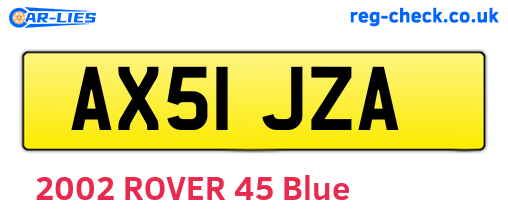 AX51JZA are the vehicle registration plates.