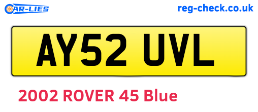 AY52UVL are the vehicle registration plates.
