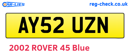 AY52UZN are the vehicle registration plates.