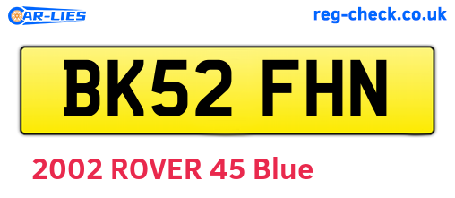 BK52FHN are the vehicle registration plates.