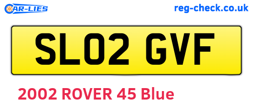 SL02GVF are the vehicle registration plates.