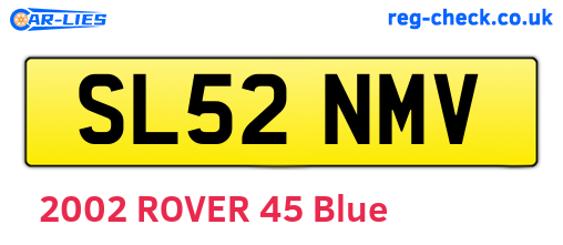 SL52NMV are the vehicle registration plates.