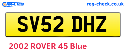 SV52DHZ are the vehicle registration plates.